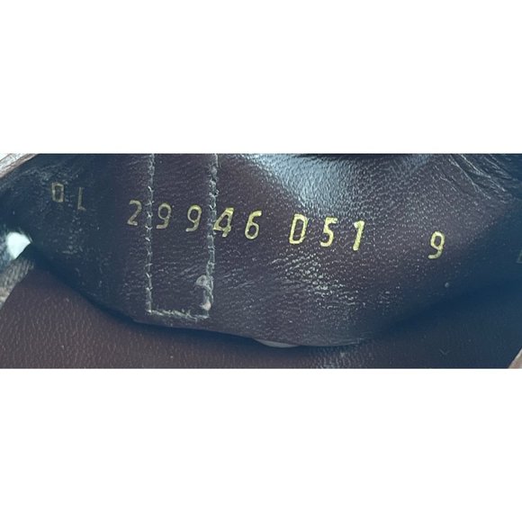 SALVATORE FERRAGAMO Crocodile Print Brown Leather Open Toe Kitten Heel Size 9 - Picture 12 of 13